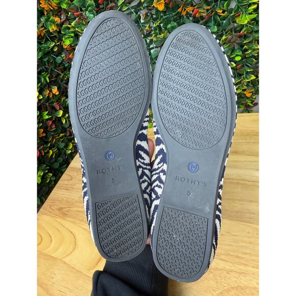 Rothy’s The Loafer Slip On Shoes Flats Zebra Animal Print Black White Womens 5 - Picture 8 of 10